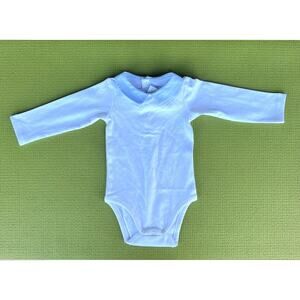 NWT Jacadi Long Sleeve Collared Organic Cotton Bodysuit Size 12 Months